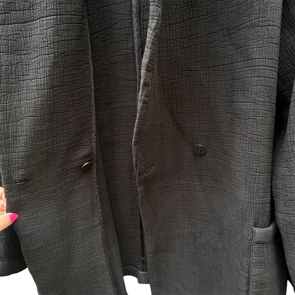 Eileen Fisher Silk Blend Crepe Longsleeve Blazer Size Large - Picture 4 of 8
